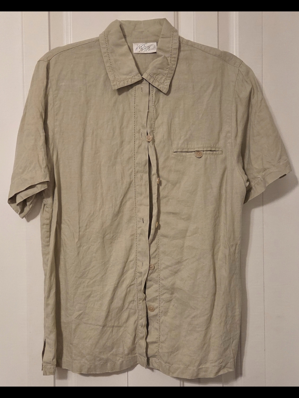 70s Women's Linen Button-Down